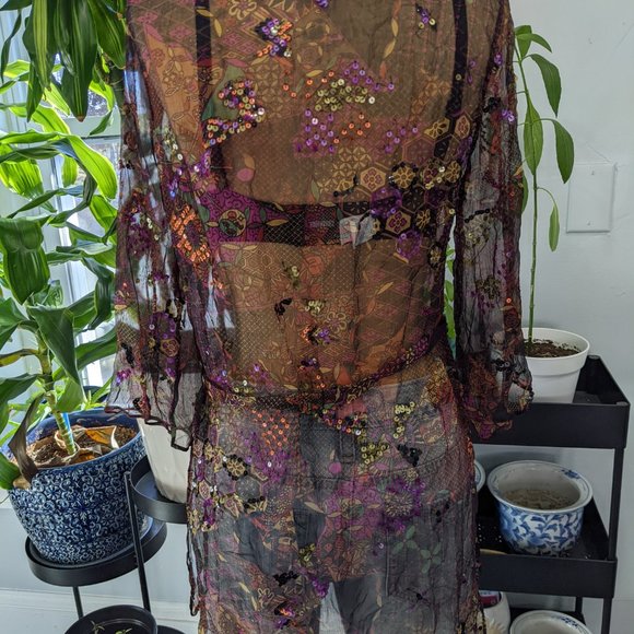 French Connection 100% Silk Cover Up Womens size 6 - Picture 3 of 4